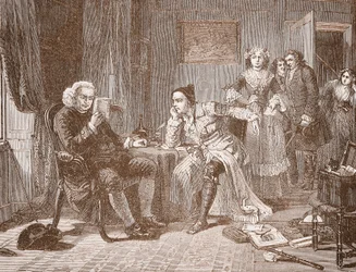 Dr Johnson räddar Goldsmith från sin hyresvärdinna