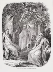 Druids in the Sacred Grove, från The History of France, av Emile de Bonnechose, utgiven av Ward, Lock and Co, London
