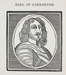 Earl of Carnarvon, illustration från Chap-books of the artonde århundrade av John Ashton, pub. 1882