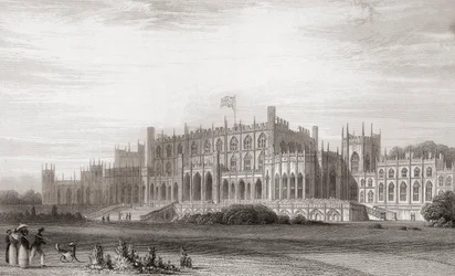 Eaton Hall, Cheshire, England i början av 1800-talet. Från Churton