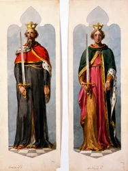 Edward II och Richard I (wc på papper)