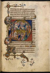 Egerton MS 3277, f.123r, Stor historisk initial 