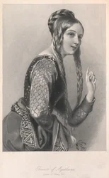 Eleanor av Aquitaine, illustration från "Biografiska skisser av drottningarna..."