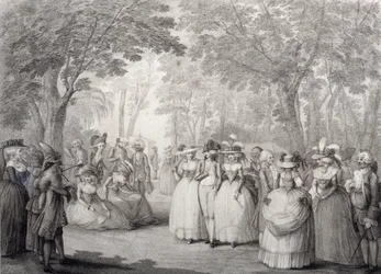 Eleganta figurer i Vauxhall Gardens