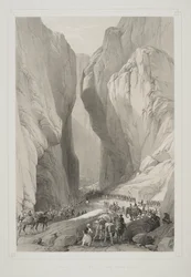 Ingång till Bolan-passet från Dadur, från "Sketches in Afghaunistan" av James Atkinson
