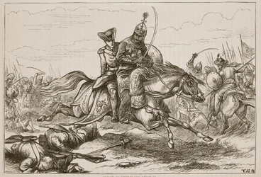 Escape of Lieutenant Goreham, illustration från Cassells Illustrated History of India av James Grant, pub. 1879