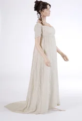 Aftonklänning, 1800 (bomullsmuslin & glaspärlor)