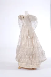 Aftonklänning, 1829 (silke och maskinvävd gasväv)