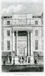 Exeter Hall, Strand, London från Gentlemans Magazine