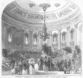 Utställning av Royal Horticultural Society i Rotunda, Dublin, illustration från "The Illustrated London News", 1854.