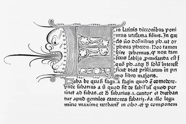 Faksimil av en sida från Catholicon, tryckt av Johannes Gutenberg, Mainz, 1460
