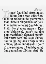 Faksimil av en sida från Bibeln, tryckt av Johannes Gutenberg, Mainz, 1456