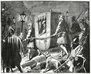 Kejsar Karl Vs flygning 1552 från de protestantiska lutherska styrkorna ledda av kurfursten Maurice av Sachsen, 1882