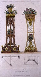 Blomsterställ, plåt 163 från Ackermanns konstförråd, publicerad 1809-28 (färg litho)