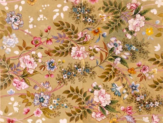 Blommig textildesign, möjligen av William Kilburn (1745-1818)