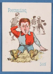 Footballing Son, från kortspelet Happy Families, ca 1890-1900