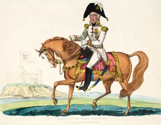 Franciskus 2, Österrikes kejsare, pub. av Richard Evans, graverad av Romney, illustration från An Historical Account of the Battle of Waterloo av William Mudford, 1816