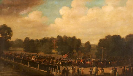 Francis Dukinfield Astley i procession som hög sheriff, c.1806-7