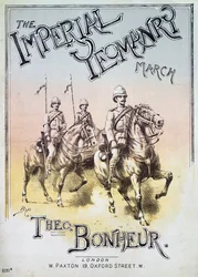 Framsidan av noten till The Imperial Yeomanry March av Theon Bonheur