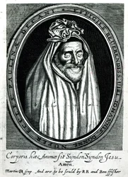 Frontispice of Deaths Duell av John Donne (1572-1631) publicerad 1632