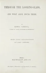 Frontispice till Alice Through the Looking-Glass av Lewis Carroll (1833-98), publicerad av Macmillan, 1872