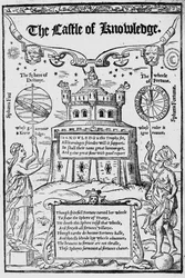 Frontispice till The Castle of Knowledge av Robert Recorde, 1556