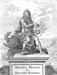 Frontispice till William Harveys The Generation of Animals publicerad 1651