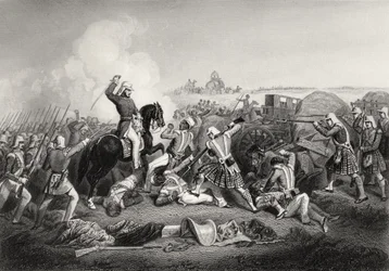 General Havelocks angrepp på Nana Sahib i Futtypore 1857, ur "The History of the Indian Mutiny", publicerad 1858.