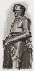 Förgylld rustning som gavs till Charles I av staden London, från "A Short History of the English People" av J. R. Green, publicerad 1893