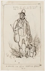 Följ med dig, jag har gett henne en lapp med tio ordspel! En Leary un från Tufton Street Pit, ca 1825