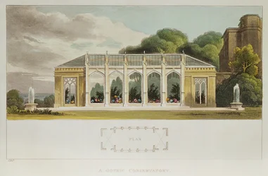 Gotisk konservatorium, 1832 (färgstick)