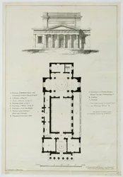 Grundplan för de nedre församlingsrummen, Bath, graverad av Charles Hullmandel (1789-1850)