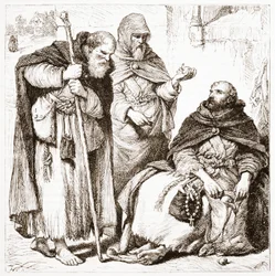 Grupp av Mendicant Friars, illustration från The History of Protestantism av James Aitken Wylie (1808-1890), pub. 1878