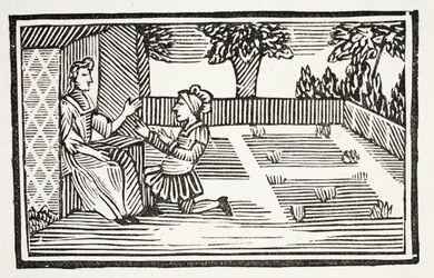 Killen uppvaktar Fair Phyllis, illustration från Chapter-books of the artonde århundrade av John Ashton, pub. 1882