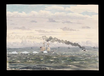 HMS "Rolla" utanför Dover, sett från klipporna