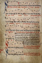 Harl 978 fol.11v Sumer är icumen in, från sommarkanonen (Reading Rota) (vellum)