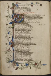 Harley 1758, f.56v Stapelkant och initial 