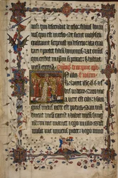 Harley 7026, f.13 The Feast of Corpus Christi, från Lovel Lectionary, före 1408 (vellum)