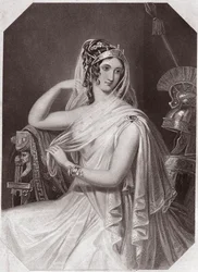 Helene wife de Menelas (The History of Troilus and Cressida) Helen, fru till Menelaus, bor med Paris (Troilus och Cressida) i - "" Galerie des femmes de Shakespeare, samling av fyrtiofem allvarliga porträtt av de första konstnärerna i London, berikad wi