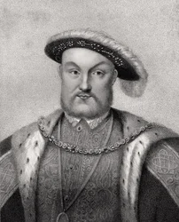 Henrik VIII, graverad av Bocquet, från 