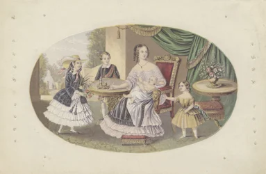 Hennes Majestät Drottning Victoria och familj, ca 1851 (akvatint)