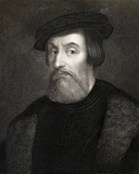 Hernan Cortes, Marques del valle de Oaxaca (1485-1547) från "Gallery of Portraits", publicerad 1833