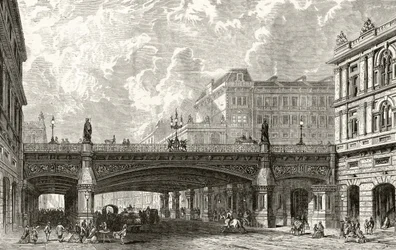 Holborn Viaduct, från "London Pictures: Drawn with Pen and Pencil", av pastor Richard Lovett, publicerad 1890
