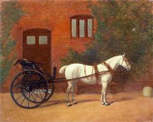 Häst kopplad till en spökvagn (par till 416406)