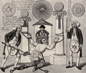 Hur man gör en man till frimurare, 1800, ur „The Freemason” av Eugen Lennhoff, utgiven 1932