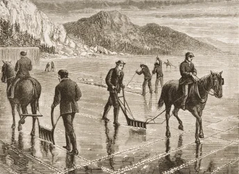 Ice-Harvest on the Hudson River, New York State, ca 1870, från 