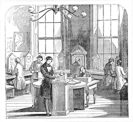 Instrumentrum på Electric Telegraph Office, Lothbury, London, från The Museum of Science and Art av Dionysius Lardner, ca 1860