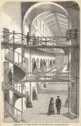 Interiör av House of Detention, Clerkenwell, illustration från The Criminal Prisons of London och scener från Prison Life av Henry Mayhew och John Binny, pub. 1862