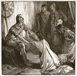 Intervju mellan Coriolanus och hans fru och mamma