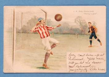 J.E. Doig (Sunderland) Sparar ett mål,